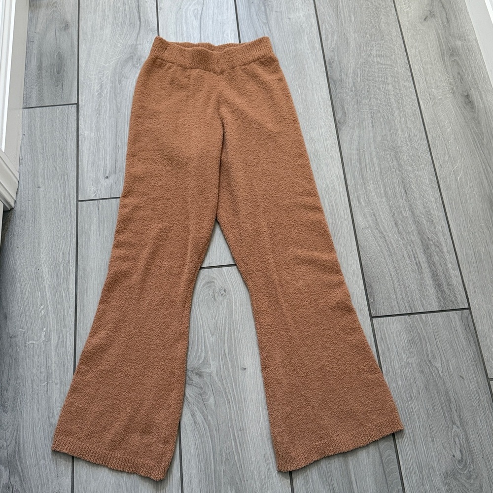 Cozy Fuzzy Teddy Tan Knit Pants